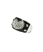 Silver Black Crystal Heart Art Deco Ring Jewelry