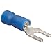 Morris Products 10132 Spade Terminal, Vinyl Insulated, Blue, 16-14 Wire Size, #6 Stud Size (Pack of 100)