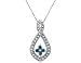 White and Blue Diamond Pendant 1/3 Carat (ctw) in 14K White Gold