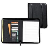 Impala Conference Portfolio Leather Zipped includes Internal Calculator and A4 Notepad Black Ref 508090B