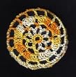 Yellow Multi Floral Crocheted Hair Bun Cover- LARGE