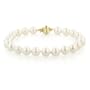 14k Yellow Gold with 7-7.5mm White Akoya Cultured Pearl Bracelet, 8"