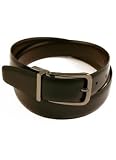 Famous NY Designer Black to Cordovan Reversible Belt with Pewter Buckle