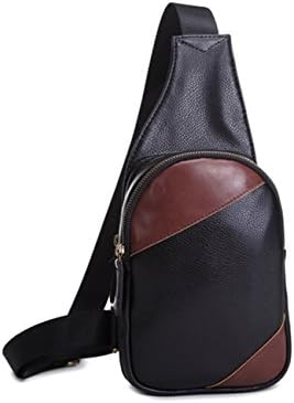 YESANDYES leaf Aires chest pack bag new trend of men and women PU fashion street casual bags backpack shoulder diagonal packet Korean tidal package (with black coffee)