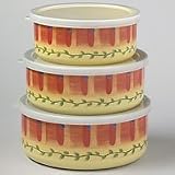 Pfaltzgraff Napoli Enamel Storage Bowl Set with Lids by 