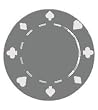 100 Suited Clay Poker Chips - Gray