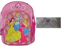Disney Princess Backpack -Full Size School Back Pack with Crown