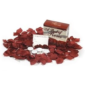 Pure Romance a Bed of Roses Scented Petals, Candles and Invitation Gift Set