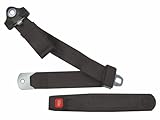 3-Point Lap and Shoulder Seat Belt, Black, with Push Button release, matching contoured sleeve