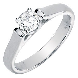 Gorgeous! Women's 14k White-gold 06.50MM(1CT) Moissanite Solitaire Engagement Ring