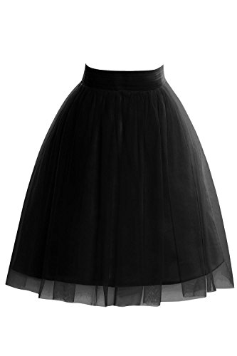 ModernBride Women's Short Sheer Mesh Tulle Overlay Skirt
