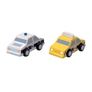 PlanToys Plan City  Taxi  and  Police Car Vehicle