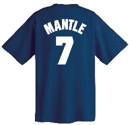 Micky Mantle New York Yankees MLB Throwback 2 Sided Short Sleeve Tee Shirt By Majestic