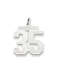 The Jersey Medium Jersey Style Number 35 Pendant in Sterling Silver