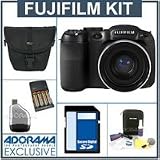 Fujifilm FinePix S1800 Digital Camera Kit - Black - with 8GB SD Memory Card, Camera Case, USB 2.0 SD Card Reader, Professional Lens Cleaning Kit, 4 AA Nickel Metal Hydride (NiMH) 2900 mAH Rechargeable Batteries with 4- Hour AA & AAA Quick Charger, 110/220 volt,