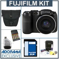 Fujifilm FinePix S1800 Digital Camera Kit - Black - with 8GB SD Memory Card, Camera Case, USB 2.0 SD Card Reader, Professional Lens Cleaning Kit, 4 AA Nickel Metal Hydride (NiMH) 2900 mAH Rechargeable Batteries with 4- Hour AA & AAA Quick Charger, 110/220 volt,