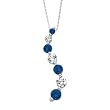 14K White Gold 0.15 ct. Diamond with Alternating 1/5 ct. Sapphire "Journey of Love" Curve Pendant with Chain
