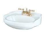 St. Thomas Creations 5127.042.01 Arlington Petite 4-Inch Centerset Pedestal Sink, White Finish. Drain stopper not included.