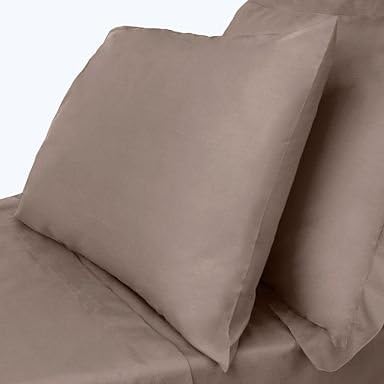 400 Thread Count 100% Egyptian Cotton Solid Taupe Twin XL 20" Deep Pocket Fitted Sheet +2 Pillow cases