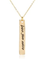 Alisa Michelle Plain Chain Hand Stamped "Love You More" Bar Necklace, 18"