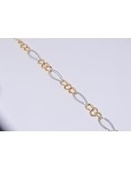 14k Two Tone Gold Fancy Chain Bracelet