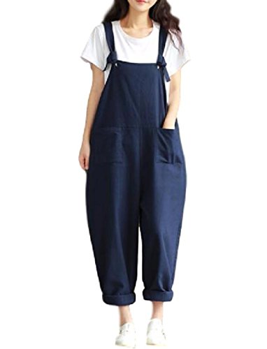 だぼゆる サロペット オーバーオール かわいい シンプル 旅行 カジュアル おでかけ オールインワン 綿 ネイビー 紺 ロールアップ レディース マタニティ
