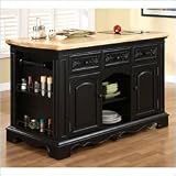 Kitchen Island with Granite Cutting Surface in Black Sand-Through Finish Kitchen Island with Granite Cutting Surface in Black Sand-Through Finish