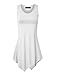 Made By Johnny MBJ WT671 Womens Summer Sleeveless Irregular Handkerchie Hem Loose Tunic Tops Flowy Blouses Shirt XL White