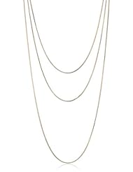 Goldtone Finish Silver 18", 20" and 24" Box Chain Set of Three Necklaces