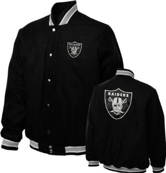 Oakland Raiders Varsity Jacket (Black, 5X-Large) at Amazon.com