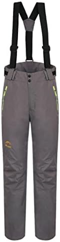 UBon Women's Waterproof Mountain Pants Fleece Windproof Ski Pants(Grey)
