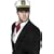 White Top Black Peak Captains Cap