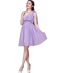 Polyester One Shoulder Cocktail Short Evening Dress/Homecoming Dress/Bridesmaid Dress/Prom Dress 