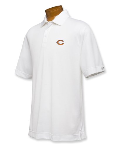 NFL Chicago Bears Men's B and T DryTec Championship Polo, White, X-Large/Tall