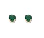 14k Yellow Gold Emerald Stud Earrings
