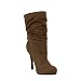 High Heel Micro Suede Slouch Ankle BootieTaupe Brown