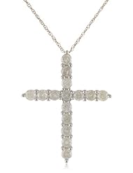 10k Yellow Gold Diamond Cross Pendant (1 cttw, J-K Color, I3 Clarity), 18"