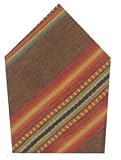 Durable Drill Weave 100% Cotton Brown and Blue Striped Napkins 22x22 Inches Set of Six