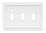 Liberty Hardware 64548 Wood Architectural Triple Switch Wall Plate, White