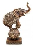 12 Trunk Up Circus Elephant On Ball Statue Sculpture