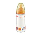 from NUK NUK 240ml First Choice Glass Bottle with Size 1 Latex Teat (Mixed colours) (Model 10745028)