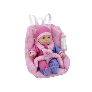 You and Me 12 inch Baby with Car Seat-Pink Purple by 