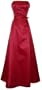 50's Strapless Satin Long Gown Bridesmaid Prom Dress Holiday Formal Junior Plus Size, XL, Red