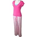 Anucci Pink & White Stripe Long Pyjamas LN334