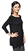 Free to Live Women's Extra Long Flowy Elbow Sleeve Jersey Tunic Made in USA (3X, Black)