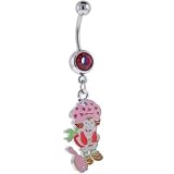Strawberry Shortcake and CAT Ruby Red GEM Dangle Belly Ring