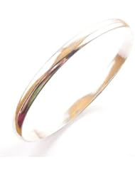 Hanfords of London Handmade Solid Silver Bangle - Medium Width (Small Size). Handcrafted in the UK.
