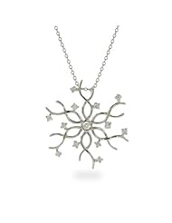 Elegant Silver and CZ Snowflake Pendant