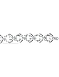 Sterling Silver Dolphins Kissing Bracelet