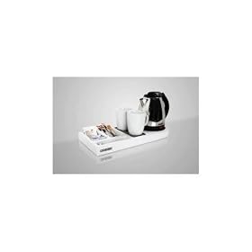 Corby of Windsor, The NEW Corby Welcome Tray White, with Chrome & Black Kettle (Pack of 2)